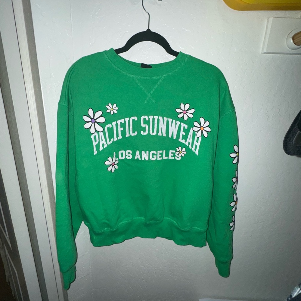 PacSun Green Women's Cropped Crewneck